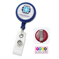 MaxLabel Round Custom Badge Reels w Belt Clip, Solid Colors